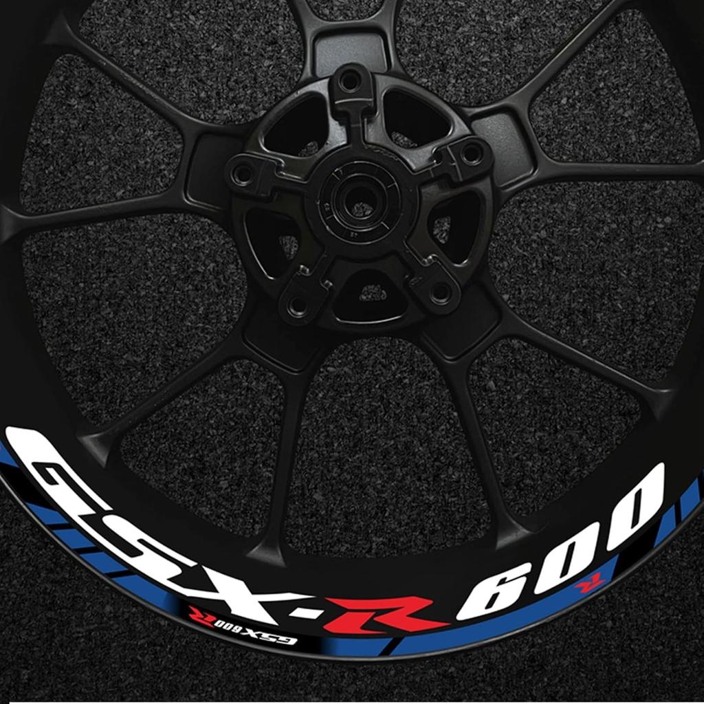 Stripe Stickers Motorcycle Wheel Hub Rim Decal Reflective Sticker for Suzuki GSXR600 Gsxr/600/R/600R Gsx-r 600 R600 (Color : L)