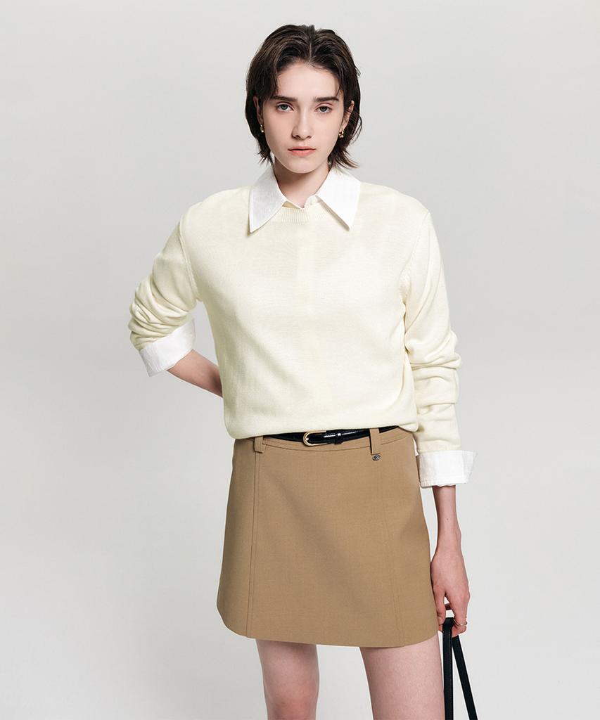 Lugkaeseuteu Lumi Silk Luxe Crew Neck Knit / Lumi Silk Luxe Crew Neck Knit_4Colors