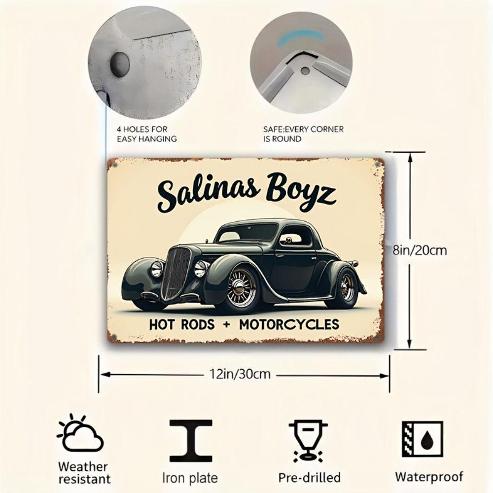 Vintage Metal Car Sign Decor Gift For Auto Lovers Garage Wall Art