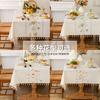 Embroidered Waterproof Linen Tablecloth Rectangle Elegant Dining Table Cover Tea Table Cloth