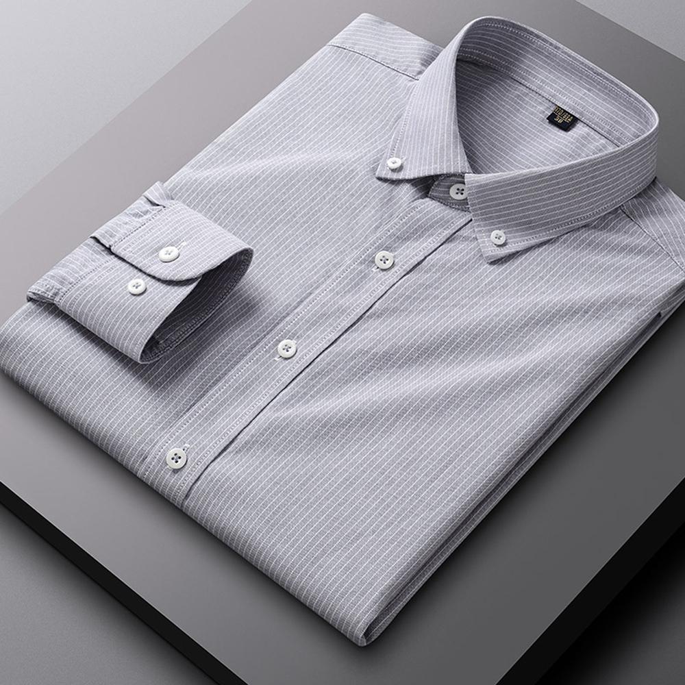 Herren Langarm Oxford Button-Down Hemden Freizeitkleidhemd für Herren Bequem 100% Baumwolle Mehrere Karomuster/Gestreift Herrenbekleidung