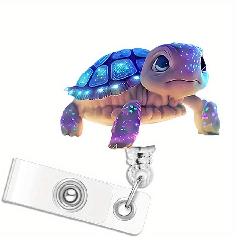 

Flashing turtle retractable badge holder for nurses, doctors, students, and office workers. прозрачный