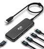 ICZI 10Gbps USB C Hub 4 Port USB Gen 2 Hub with Power Supply Dual 40cm Cable USBC To Multiple Compatible with MacBook iPad and Video Output Not