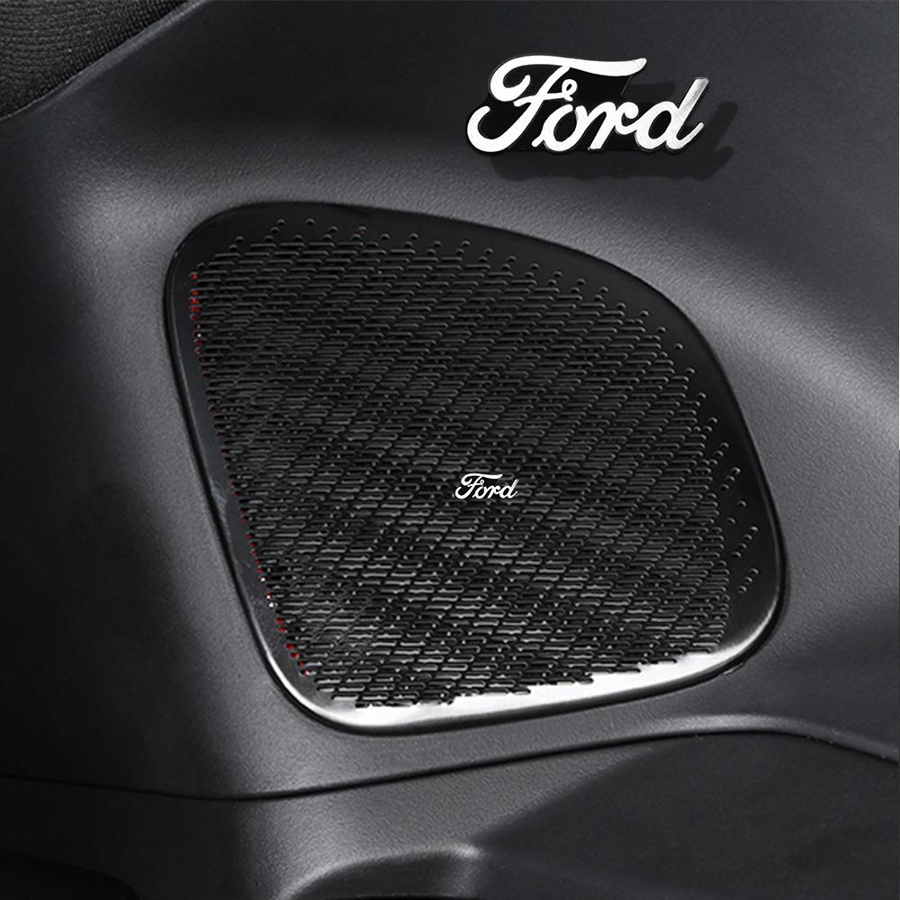 2/4pcs For Ford Focus MK2 Mk4 Mustang Fiesta MK7 ST Aluminum Car Audio Stereo Speaker Sticker Badge Decoration Auto Accessories GX2