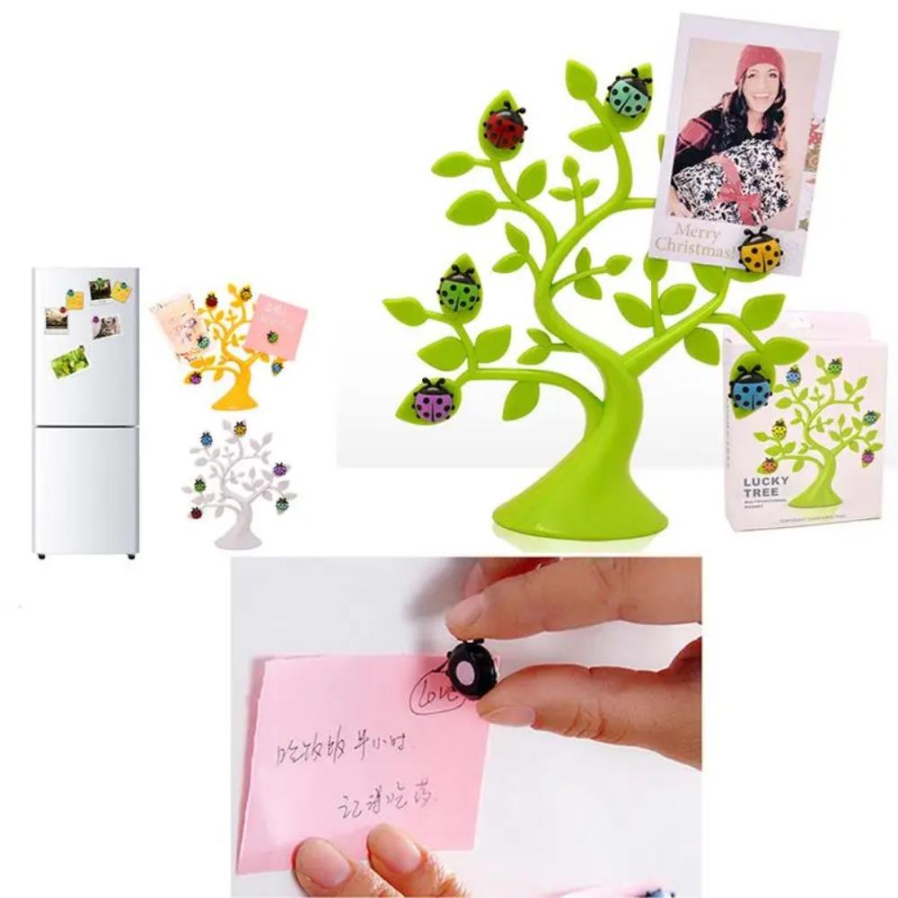 

Милая подставка для памятки Lucky Tree, многофункциональная наклейка на холодильник с изображением божьей коровки, микроволновая печь