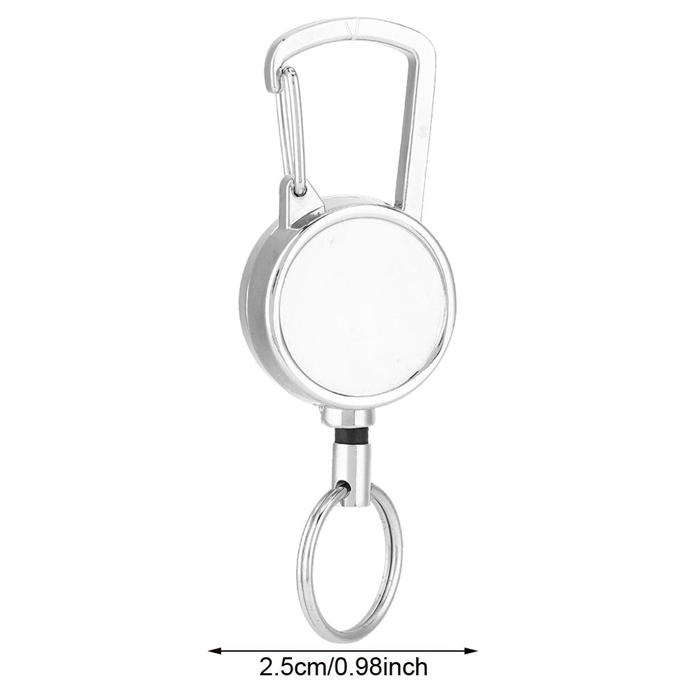 Breloc Retractabil Metalic cu Fir de Nailon de Înaltă Rezistență, Cordon Anti-Pierdere, Inel cu Cataramă, Exterior