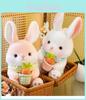 Cute White Bunny Plush Toy Soft Stuffed Animal Doll For Girls