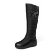 Krazing Pot Microfiber Down Fiber Tarpaulin Autumn Winter Shoes Med Heels Size 44 Super Size Snow Boots Round Toe Keep Warm Thigh High Boots