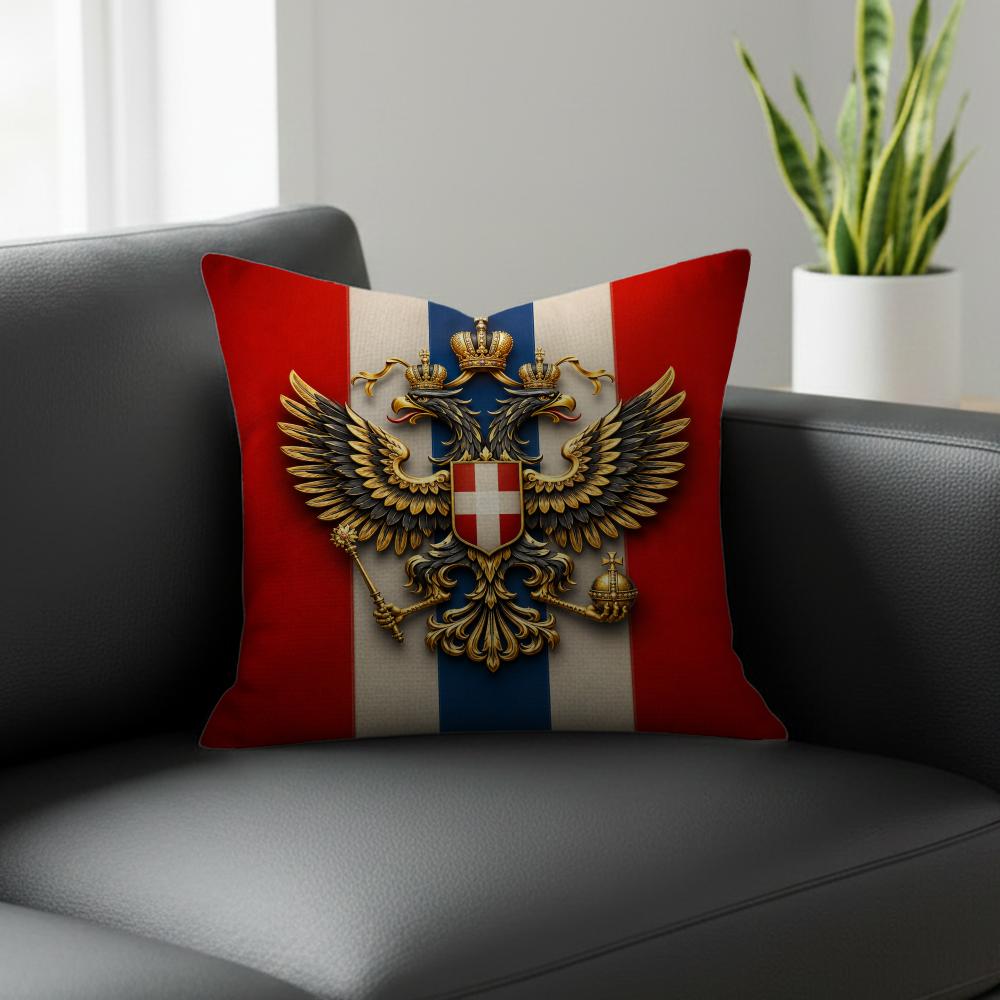 Flag Russian Empire Flag Cushion Cover Natural Linen Pillowcase Set AllinOne Decor for Sofa Bedroom Chair