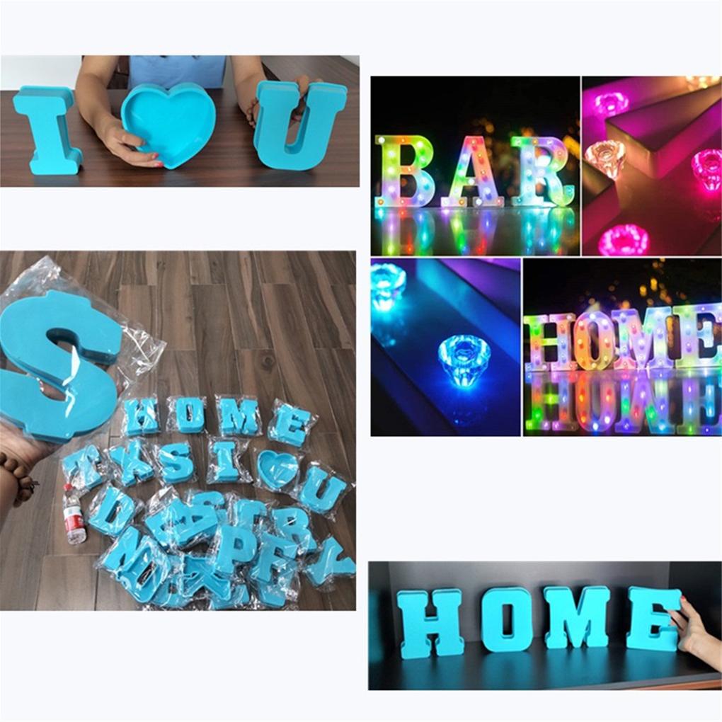 Silicone Capital Alphabet Resin Mold Reusable Washable Replacement Flexible Jewelry DIY Crafts Making Home Decoration Mould