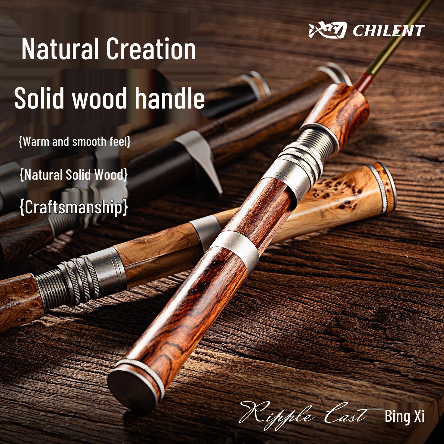 

Chi Ren Bing Xi UL Fishing Rod Set - Solid Wood, Gun Handle, Micro Lures, Stream & Mackerel Fishing Straight Handle Golden Finch Wood