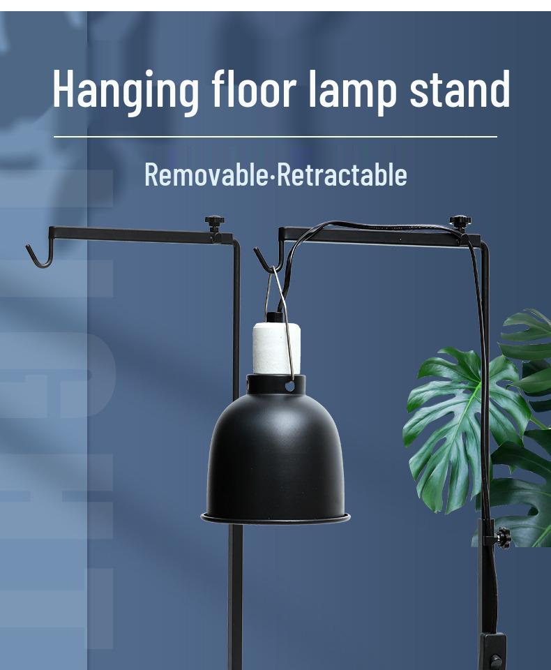 Adjustable Reptile Basking Floor Lamp with Retractable Stand for Lizards, Geckos, Parrots, Birds, and Plants