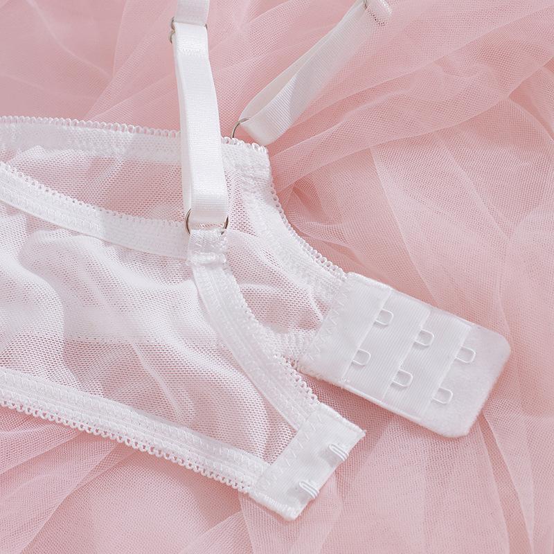 Lace bra embroidered sexy underwear set new flirting ultra-thin bra gather