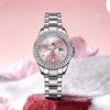 OLEVS Women's Watch Stainless Steel Quartz Diamond Dial Luminous Easy-to-Read 30m Waterproof Pink