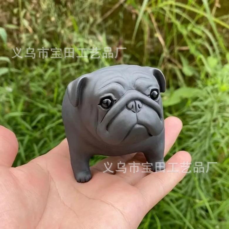 New resin flower pot statue decoration creative home outdoor cute pet pug shape flower pot decoration