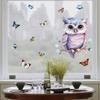 Cartoon Cute Owl Colored Butterfly Branches Animal Window Stickers for Bedroom Decor Living Room Nursery Decoration Wall Decals