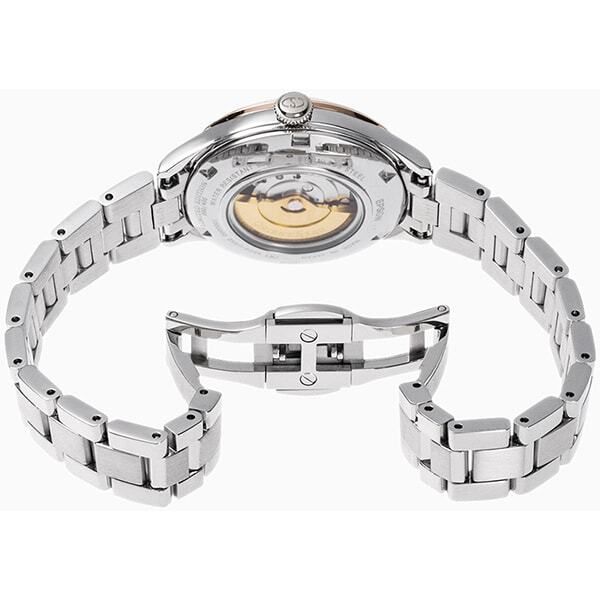 ORIENT STAR Klasyczny damski zegarek z niebieską tarczą typu semi-skeleton RE-ND0020L