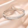 Htpwe Stainless Steel Multi-layer Glossy Zirconium Hollow Bracelet Women's Plated 18k Couple Holiday Gift Bracelet Daily Zircon