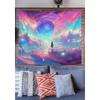 Cyberpunk City Galaxy Tapestry Single Sided 2DPrint Polyester Wall Tapestry Bedroom Living Room Sci Fi Decor Vibrant Dreamy Gift