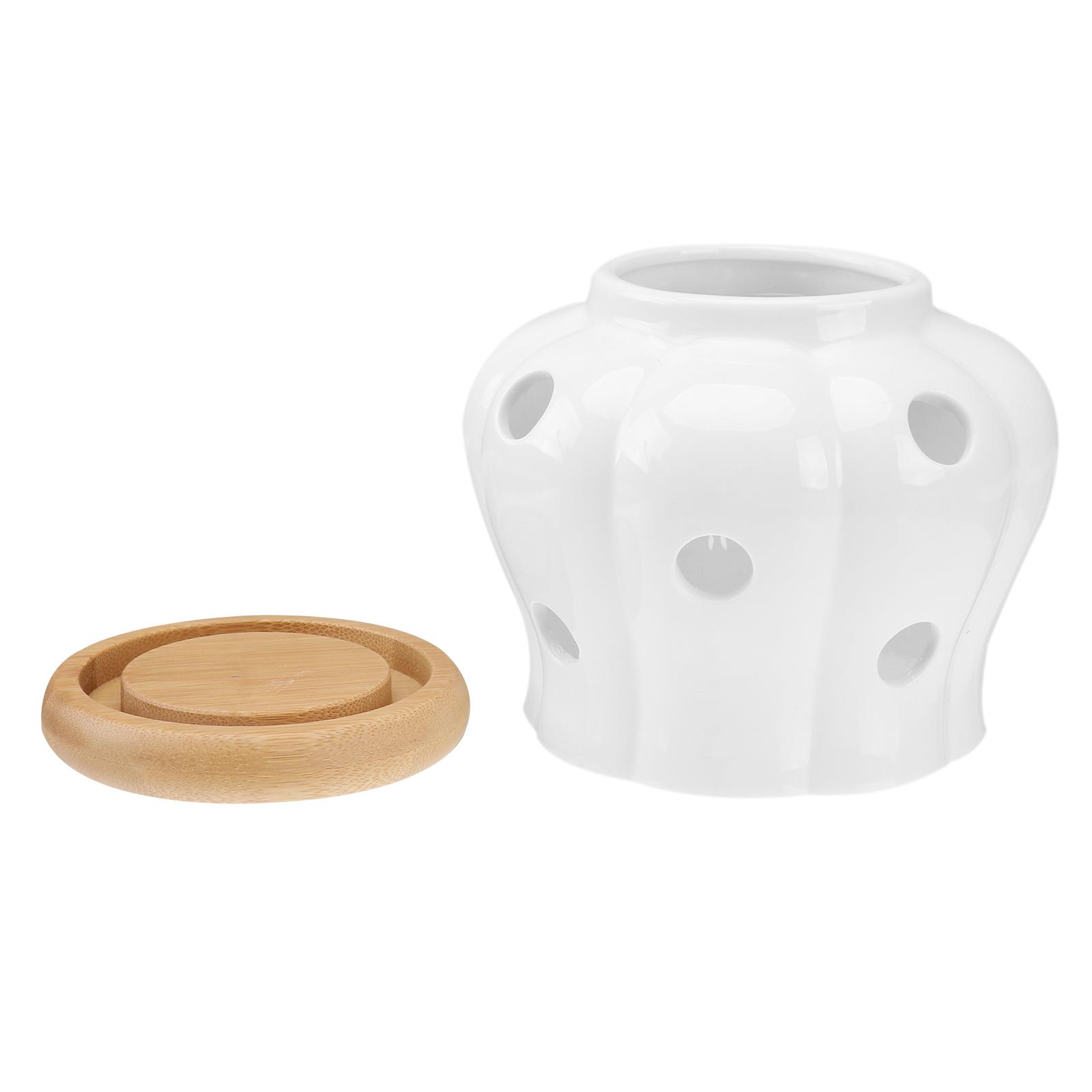 

Емкость для хранения, банка для чеснока и контейнер для имбиря, керамические контейнеры, банки 13.00X13.00X11.00CM белый