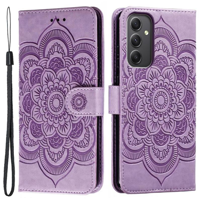 For Samsung Galaxy A35 5G Case PU Leather Mandala Imprinted Design Wallet Phone Cover