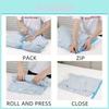 Travel Luggage Compression Bag With Rollup Design For Packing Efficiency
