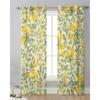 Fruit Watercolor Lemon Pink Flower Sheer Curtains for Living Room Decoration Window Curtain Kitchen Tulle Voile Organza Drapes
