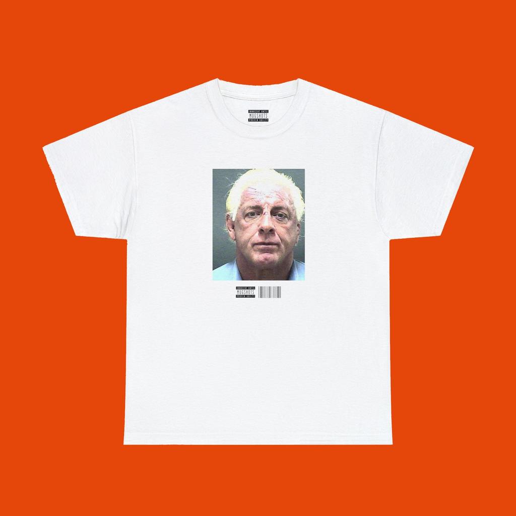 Ric FLAIR MugshoT-Shirt | Y2K Wrestling Graphic T-Shirt | Streetwear Event Outfit Tee