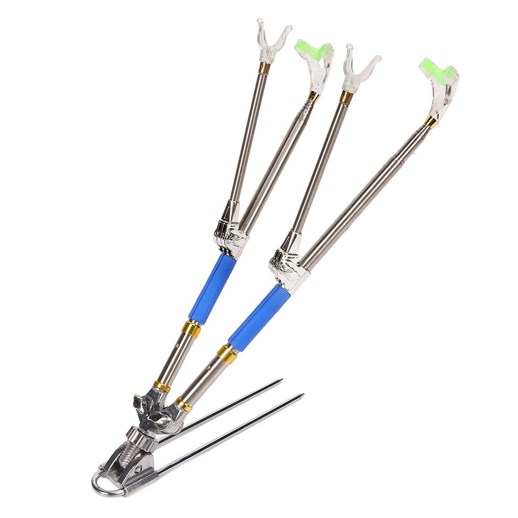 Telescopic Fishing Rod Support Stainless Steel 1.7m Fishing Box Bracket with Ground Insertion for Various Terrains