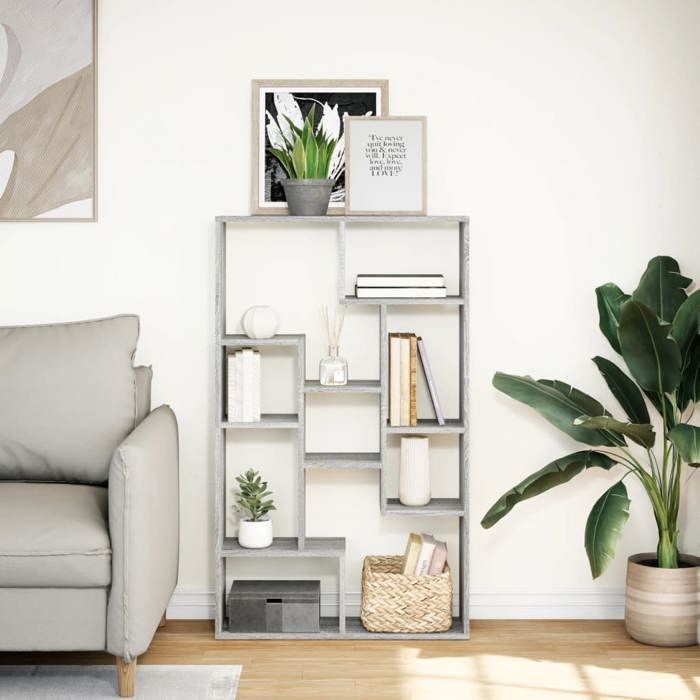 VidaXL Bookcase Sonoma Grey 72x20x120 Cm Engineered Wood, Shelf, Storage Shelf, Book Holder, Shelf To 858161