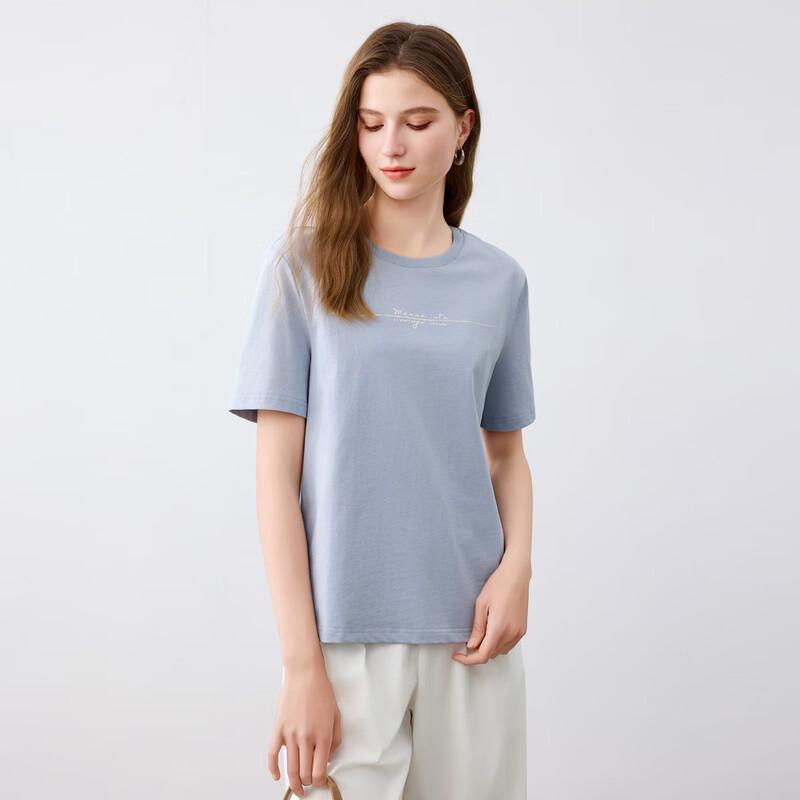 Elva' Island Women's Solid Short Sleeve Round Neck T-Shirt