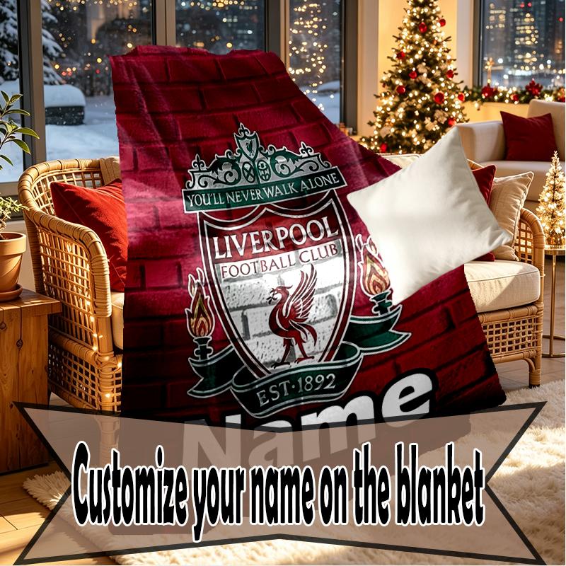 Custom Name Personalized Football Team F.C Print Blankets, Home Decor, Bedroom, Sofa, Camping, Couch, Gifts for Birthday Christmas