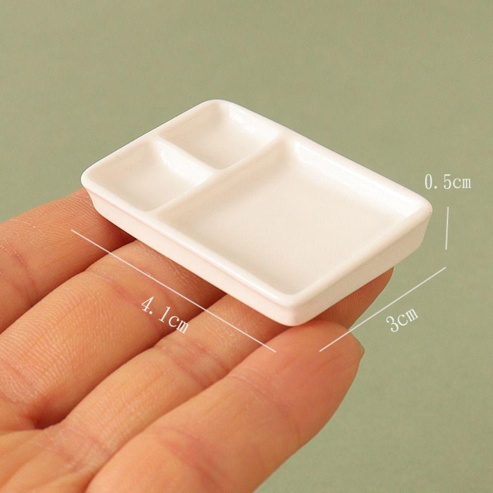 5pcs Mini Miniature Dollhouse Food 8 Styles Simulation Bowl White Dining Plate  Dollhouse Decoration