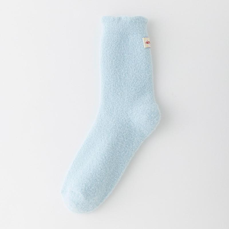 Australian Wool Socks - Children's Autumn-winter Padded Thick Warm Mid-calf Socks with Fabric Label, Sleep Socks, Floor Maternity Socks