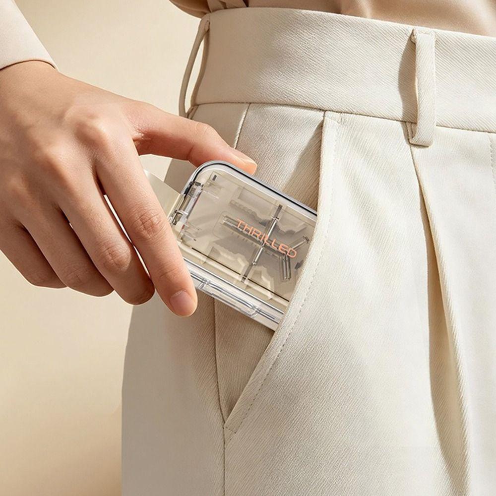 Feuchtigkeitsgeschützte Pillenteiler-Aufbewahrungsbox Staubdichter Pillenteiler zum Zerkleinern für Zuhause & Reisen