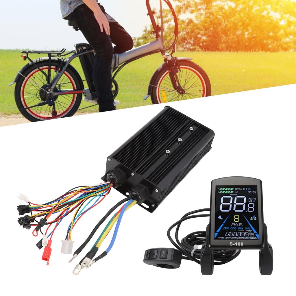 Electric Bike Motor Controller High Power Brushless Motor Speed Controller Kit with LCD Display Grip Handle Assist Sensor