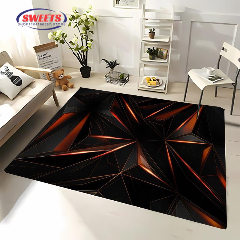 3D HD Visual Abstract Art Carpet for Living Room Bedroom Hallway Long Strip Anti-slip Soft Area Rug Sofa Doormat Home Decor Mat