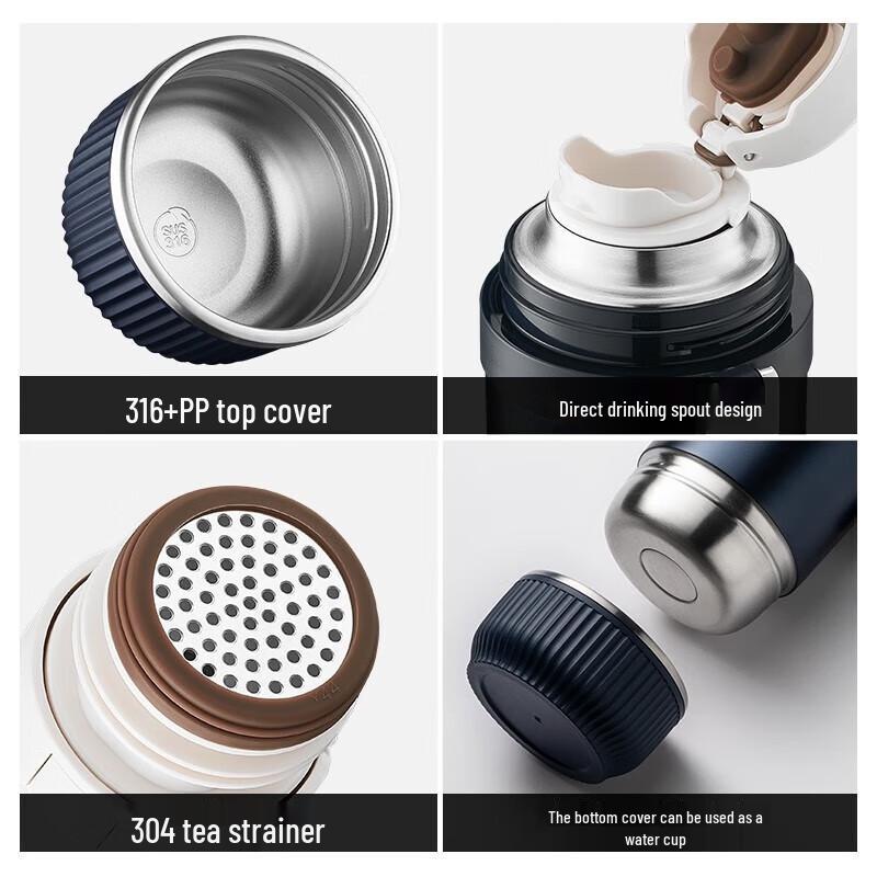 TAFUCO T1522 316 Stainless Steel Double-Lid Thermos