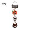Retro Distressed Holiday Plaque Happy Halloween Wooden Sign, Spooky Pumpkin Ghost Cat Bat Door Hanger, Wall Decor Rustic Farmhouse Hanging Sign