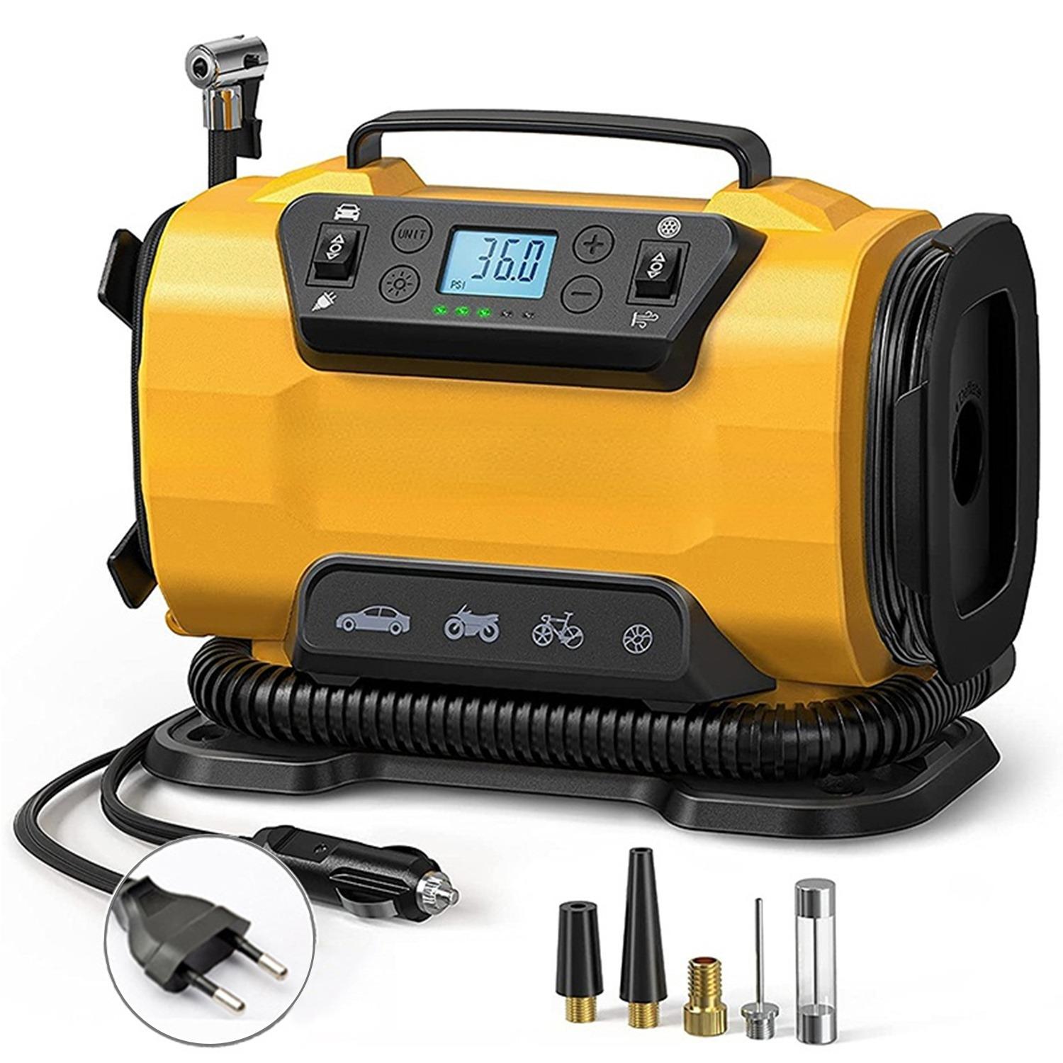 

EAFC EU Plug Portable High power Dual Power Air Compressors 110V-230V AC/DC Air Car Compressors Inflators Tire Inflators