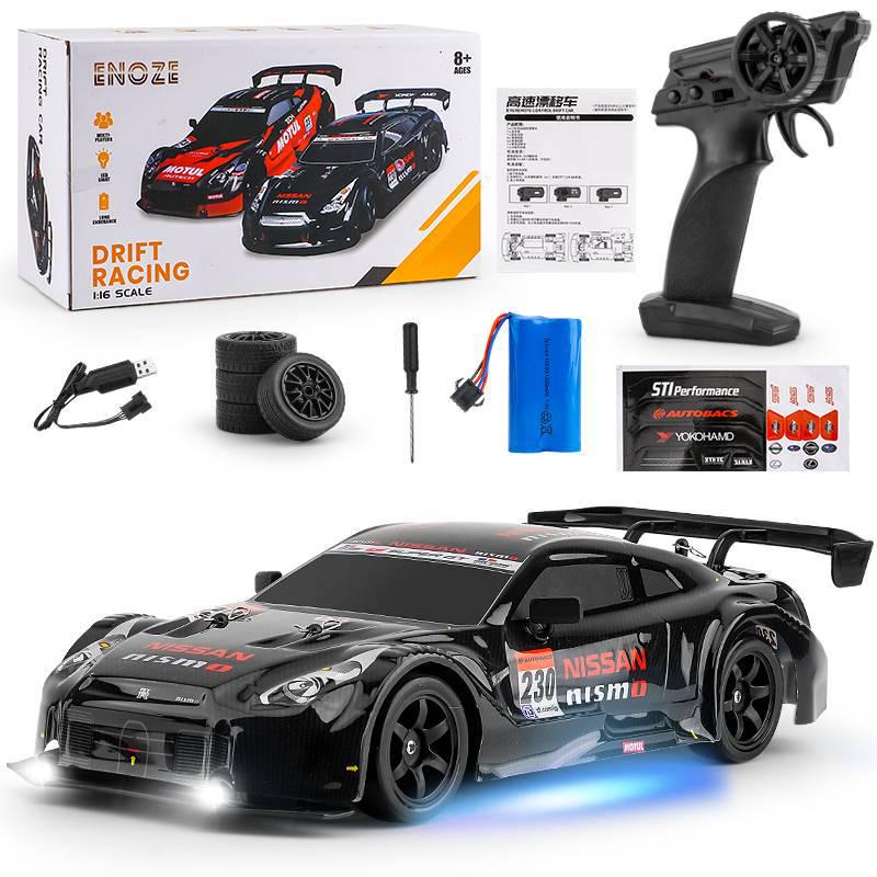1:14 Scale RC High-Speed Drift GTR Sports Car - 4WD, Lights, Remote Controlled Racing Toy for Boys