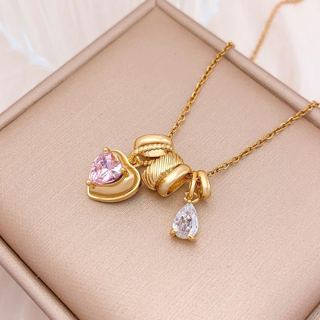 Necklace Explosive Square Ice Cream Color Necklace Light Luxury Micro-inlaid Zircon Temperament Advanced Sense Simple Accessories