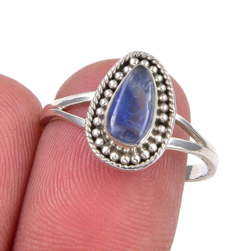 

Natural Kyanite Gemstone Handmade 925 Sterling Silver Jewelry Ring Size 8 M6g03