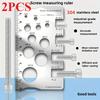 2pcs Metal Solid Screw and Bolt Measuring Caliper - Stainless Steel Durable, Precise Engraving To Accurately Measure Threads and Distances