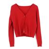 Women's V-Neck Knitted Cardigan - Long Sleeve Spring/Autumn Shawl Jacket