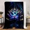 Glowing Lotus Blossom Art Print Blanket Soft and Cozy Perfect for the Living Room Bed Sofa or a Nap,gift