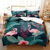 New Bedding 3D Digital Home Textiles Sheet Kit Three-Piece Set Fiery Warm Winter Flamingo