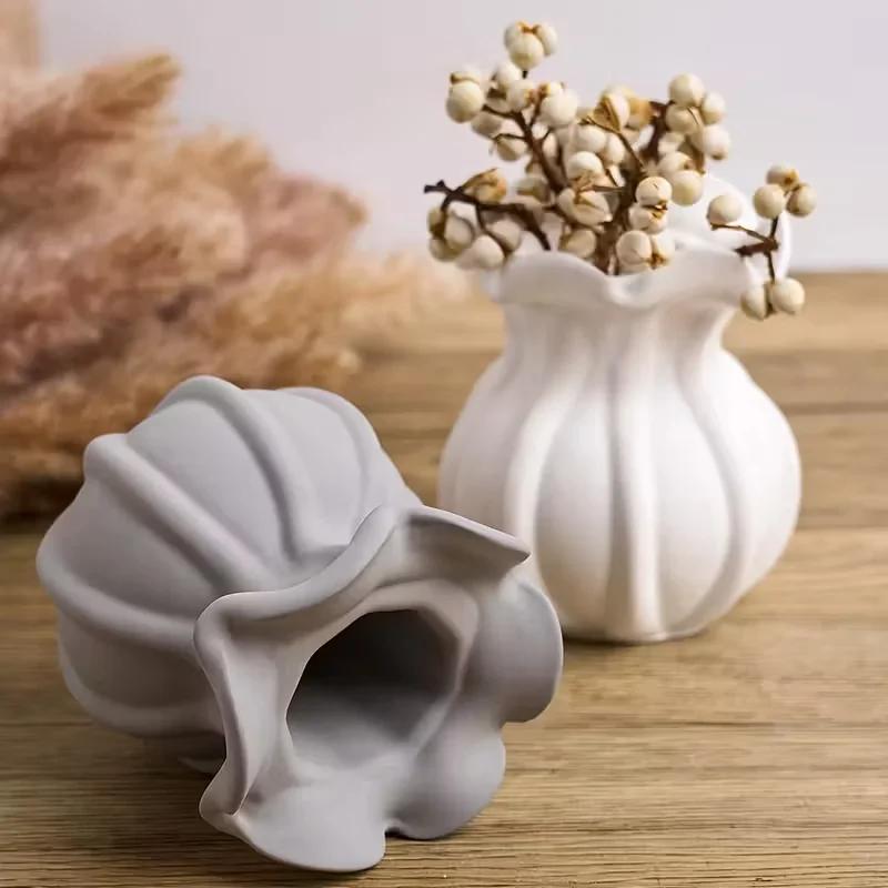 Silicone Vase Mold, Mini Size Flower Pot Mould for Cement Concrete Plaster Resin Casting, for DIY Handmade Craft, Desktop Decor
