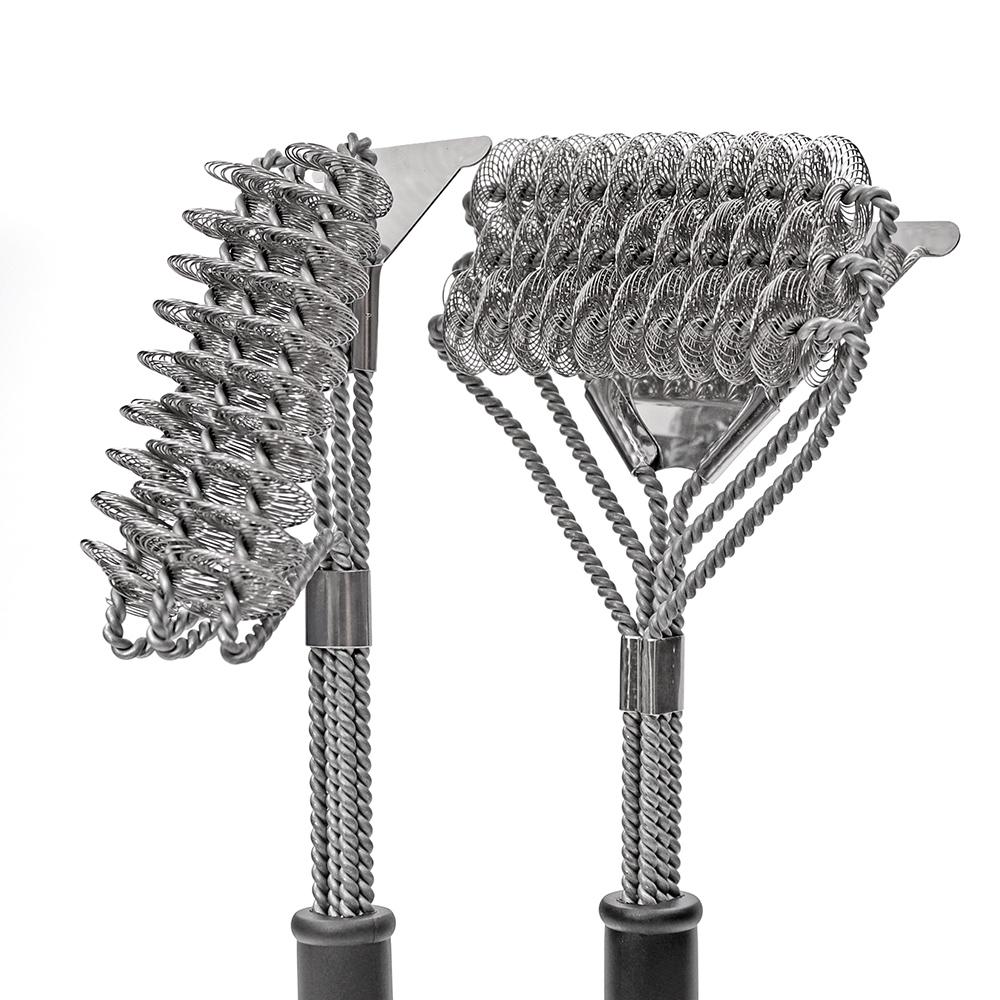 

Safe Grill Brush - Bristle Free BBQ Grill Brush - Rust Resistant Stainless Steel Barbecue Cleaner - Great Grilling Accessories
