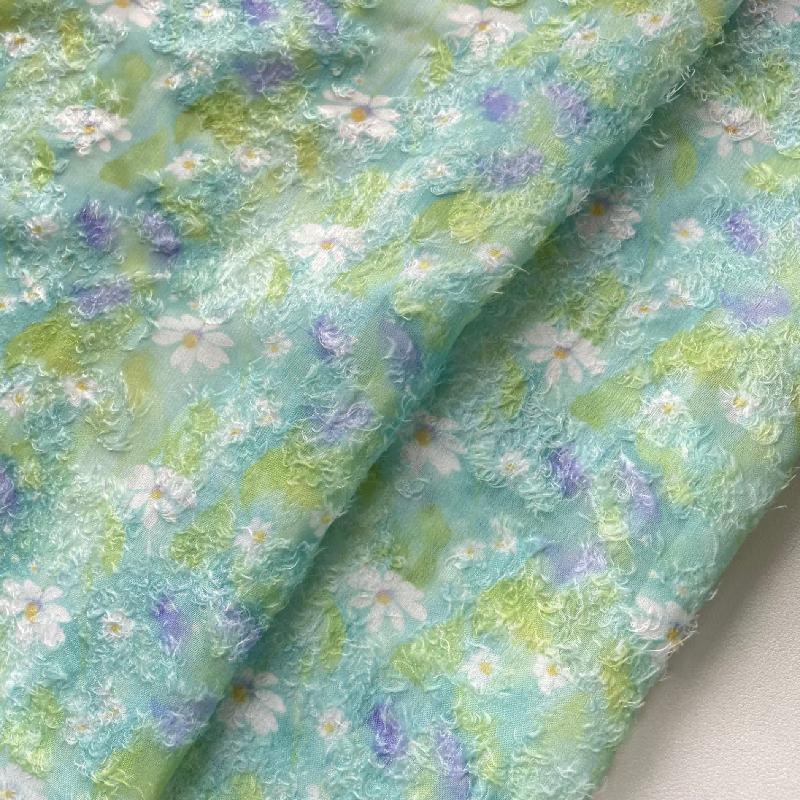 

50x145cm Green Butterfly Jacquard Fabric DIY Hair Accessory Dress Cheongsam Fabric Print Handcrafted Designer Fabric 50x145cm